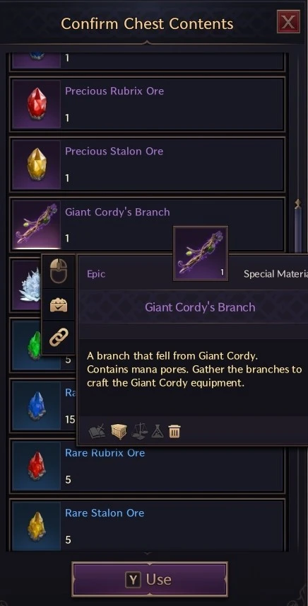 Giant Cordy's Branch from Expedition Pouch