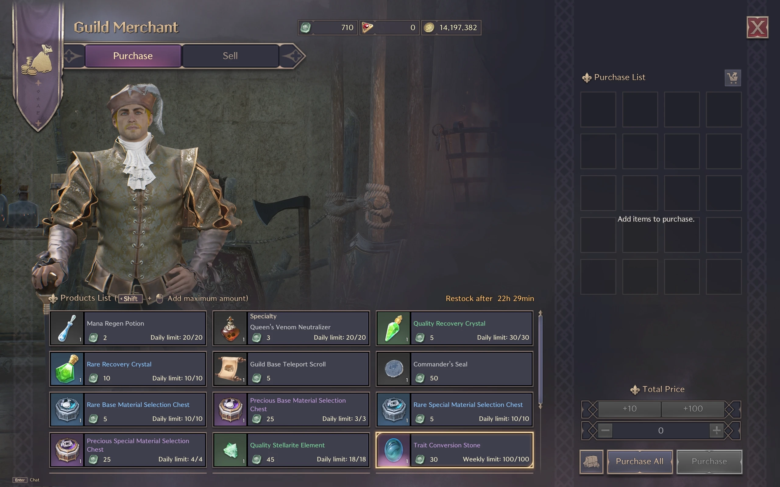 Guild Merchant Trait Conversion Stones