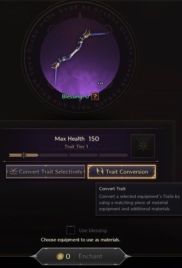 Trait Conversion Button