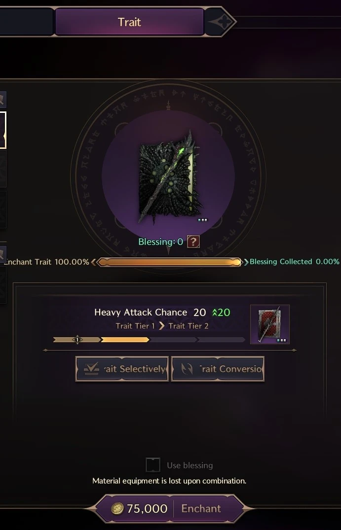 Trait Enhance Chance Purple Epic T1 on T1 Epic Weapon