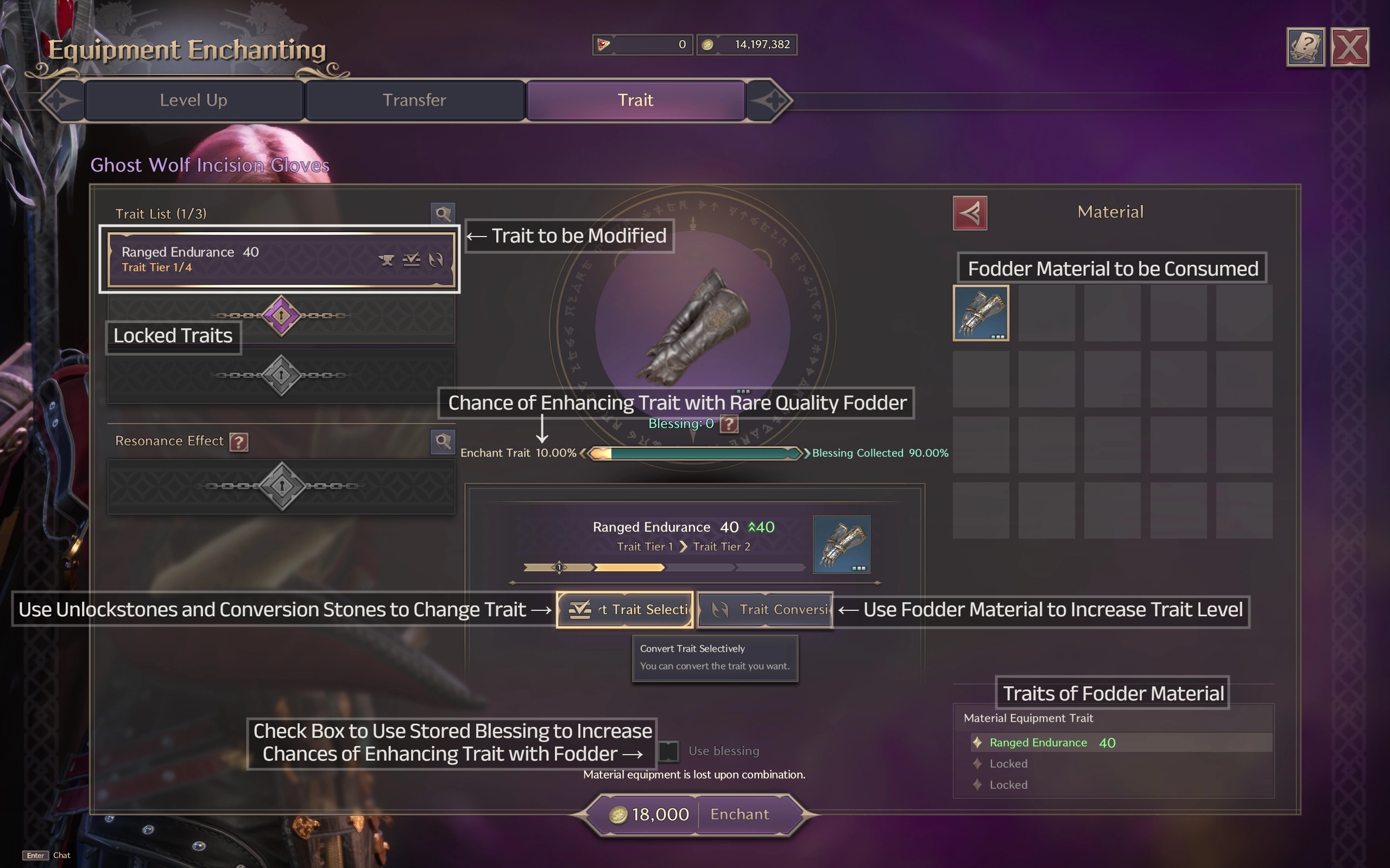Trait Modification Window