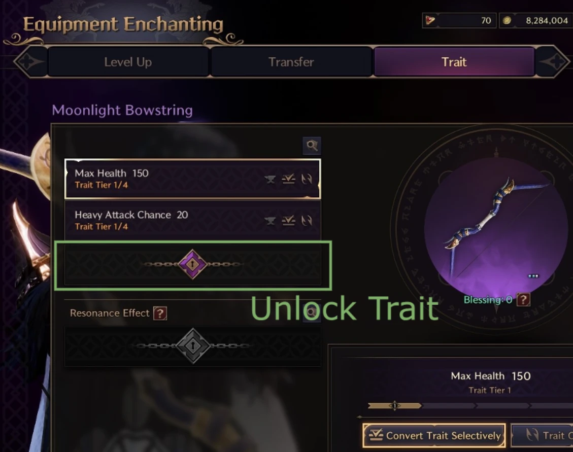Unlock a Locked Trait Slot