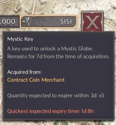 mystic key expiration date on map