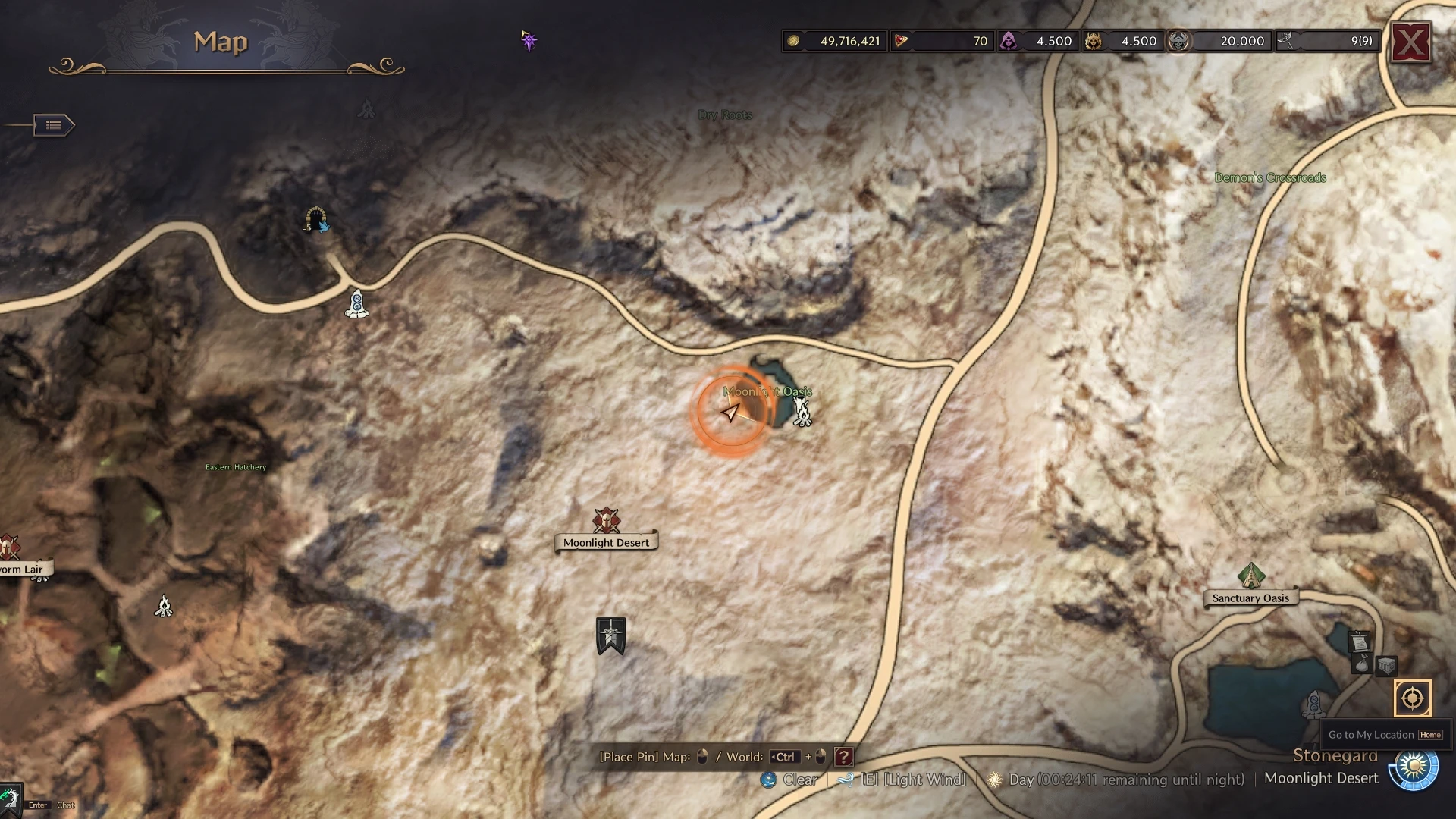 Moonlit Oasis Location Map