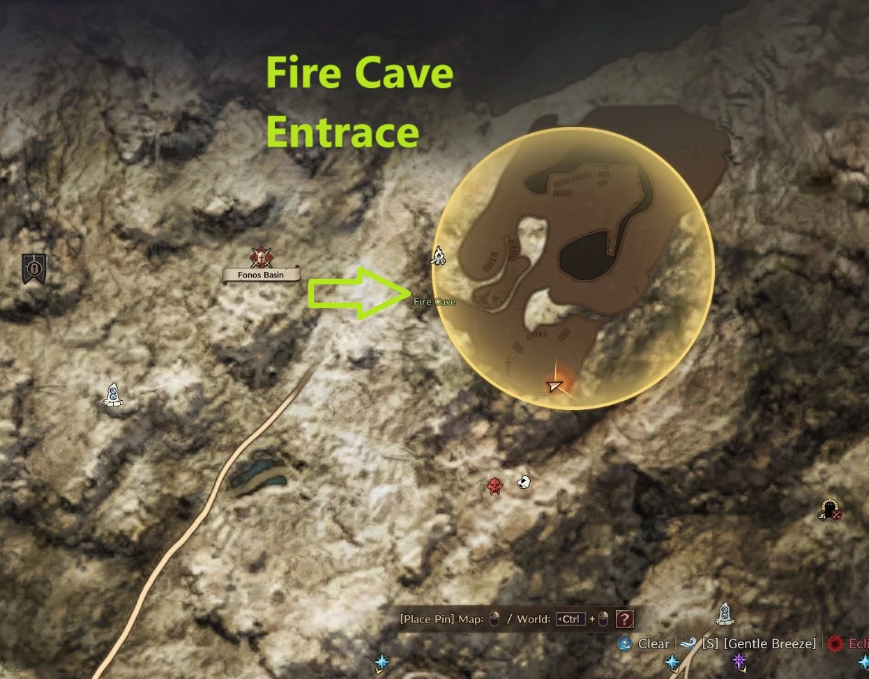Fonos Basin Fire Cave Map